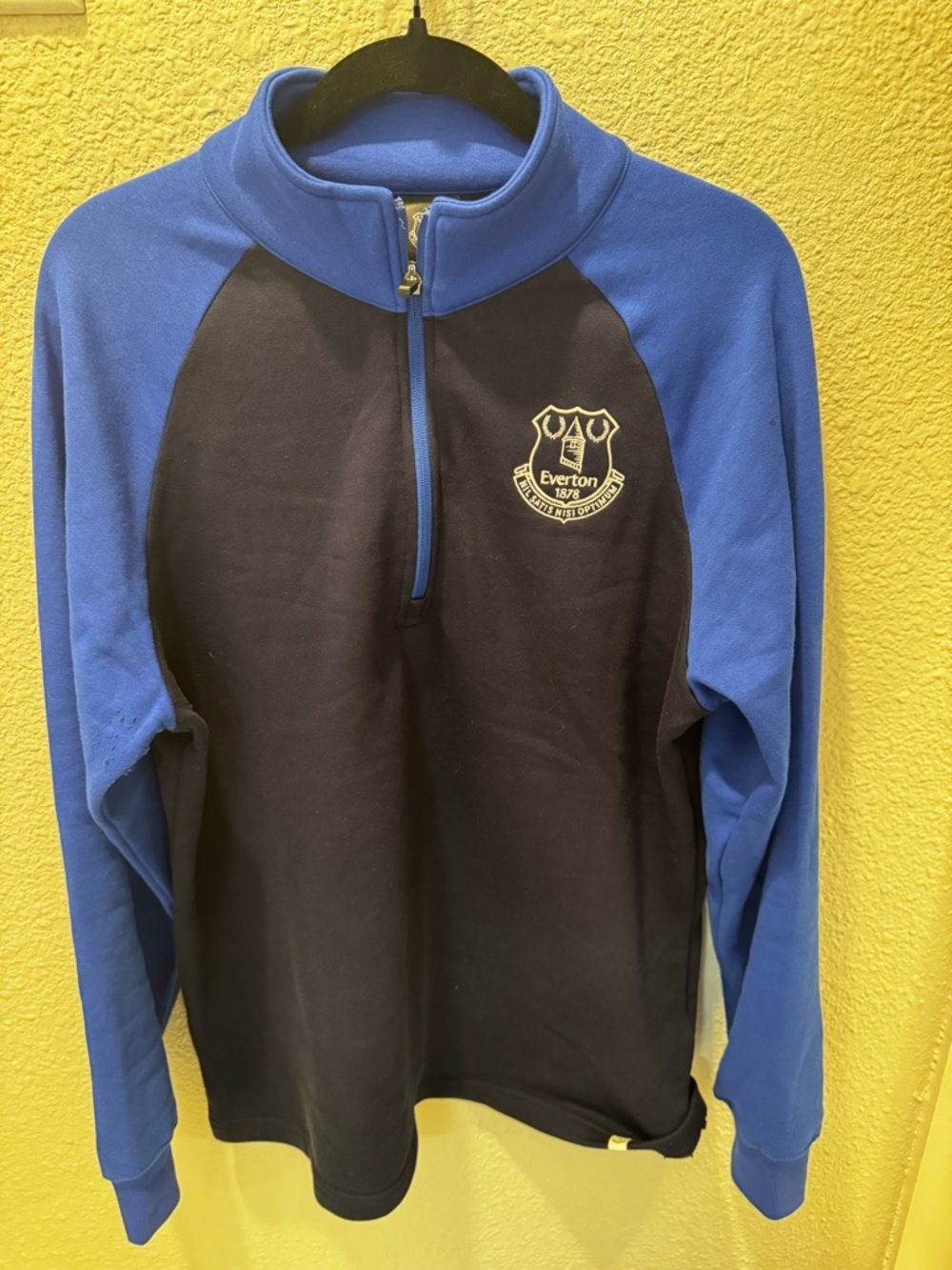 Everton Men's Half-Zip Pullover Sweater in Navy and Royal Blue